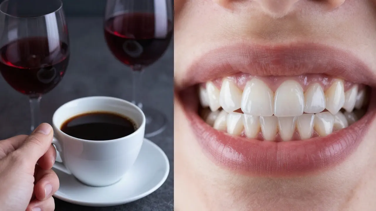 Srovnání odolnosti fazet vůči zbarvení od kávy