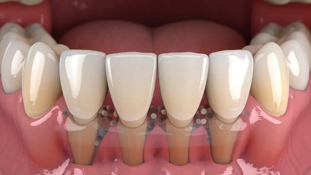 Detail fixního můstku s důrazem na okraje a riziko kazů